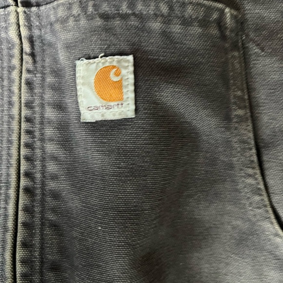 Vintage Carhartt J130 Dark Blue/Gray Hooded Jacket - Picture 9 of 12